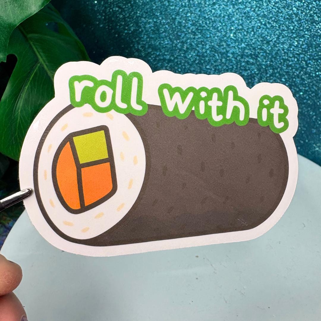 Roll With It Sushi Vinyl Sticker