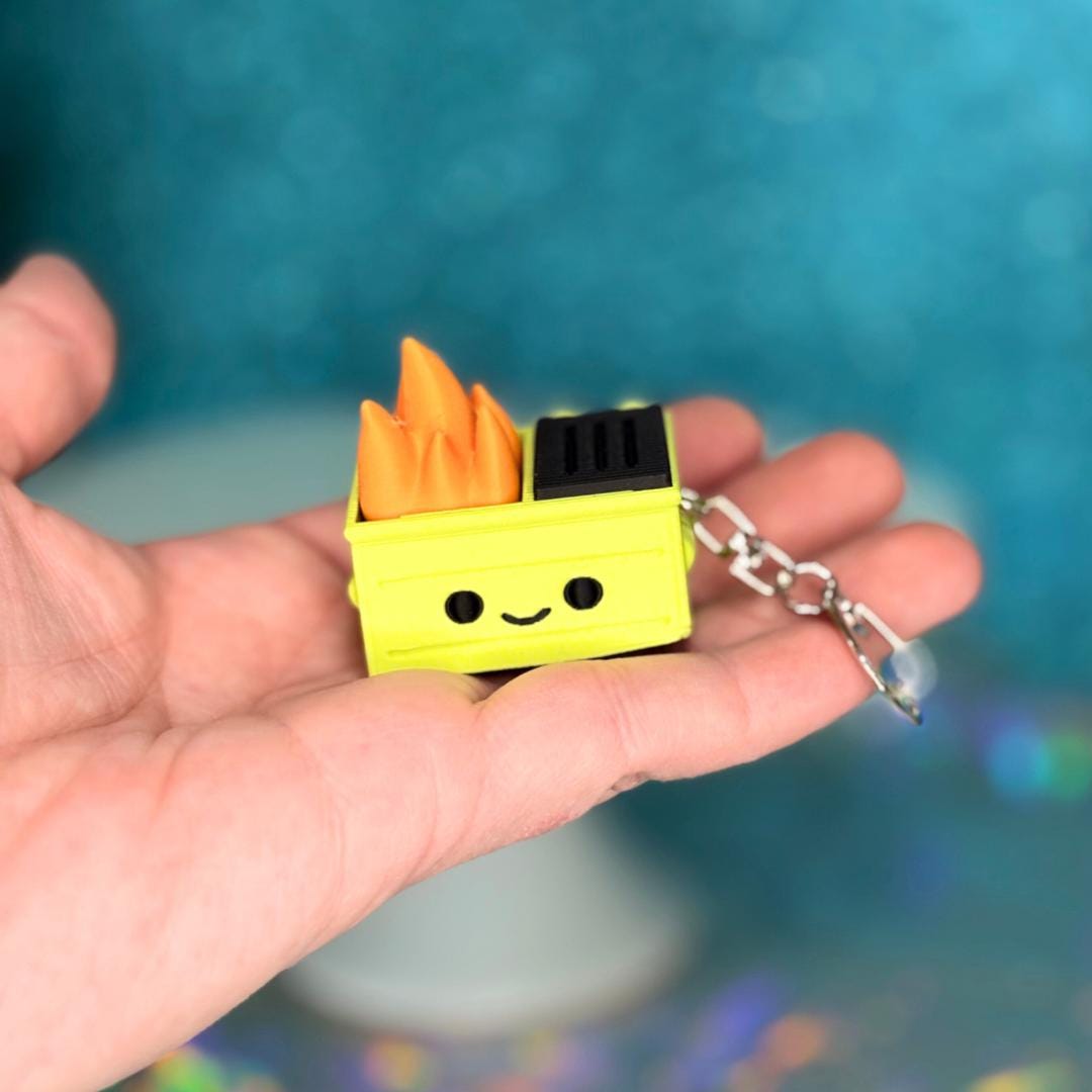 Dumpster Fire Fidget Clicker Keychain