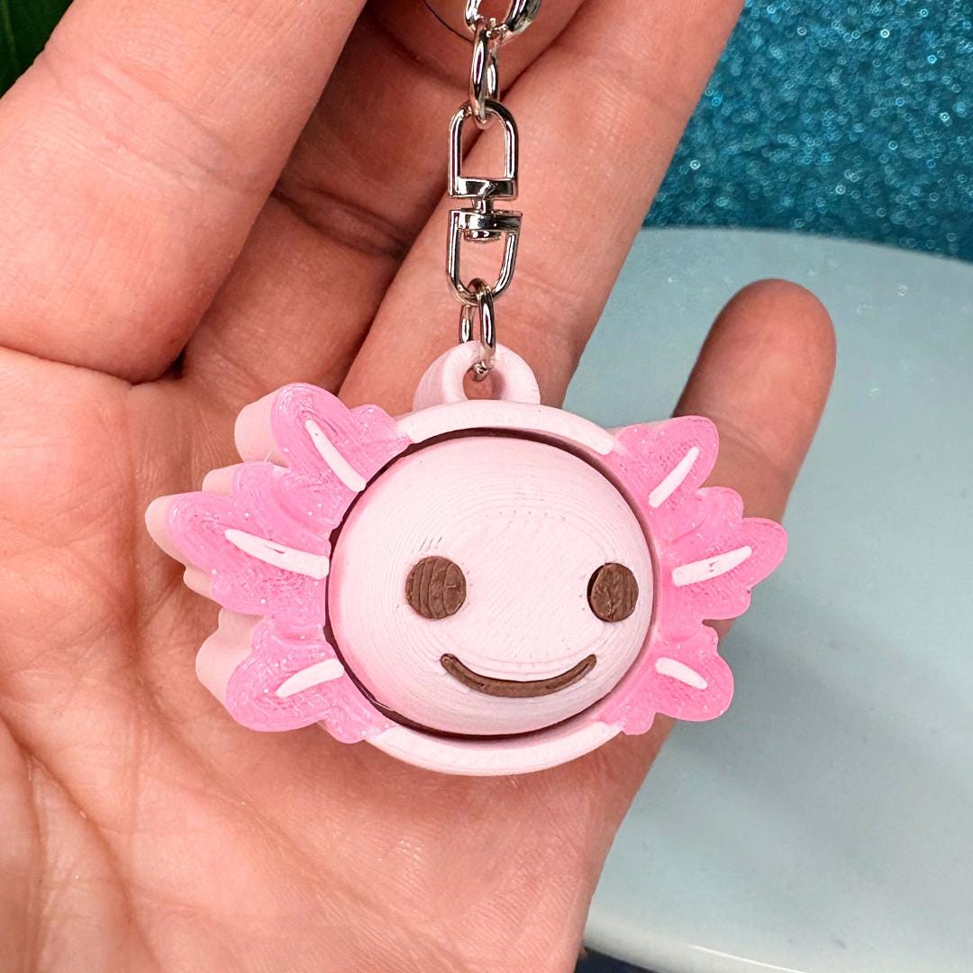 Axolotl Fidget Clicker Keychain
