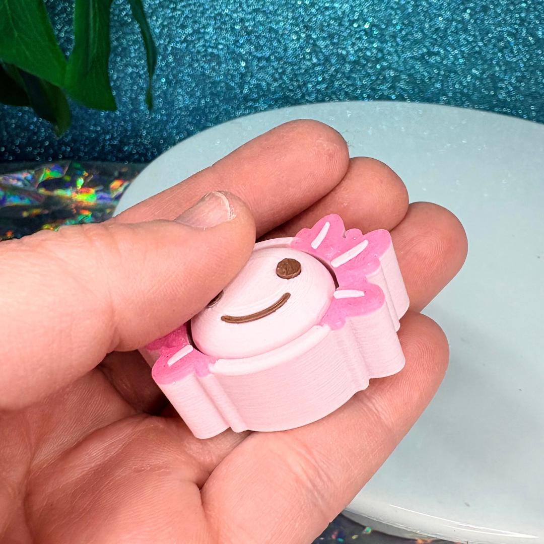 Axolotl Fidget Clicker Keychain