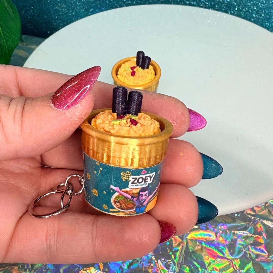 Kpop Huntrix Ramen Clicker Keychain