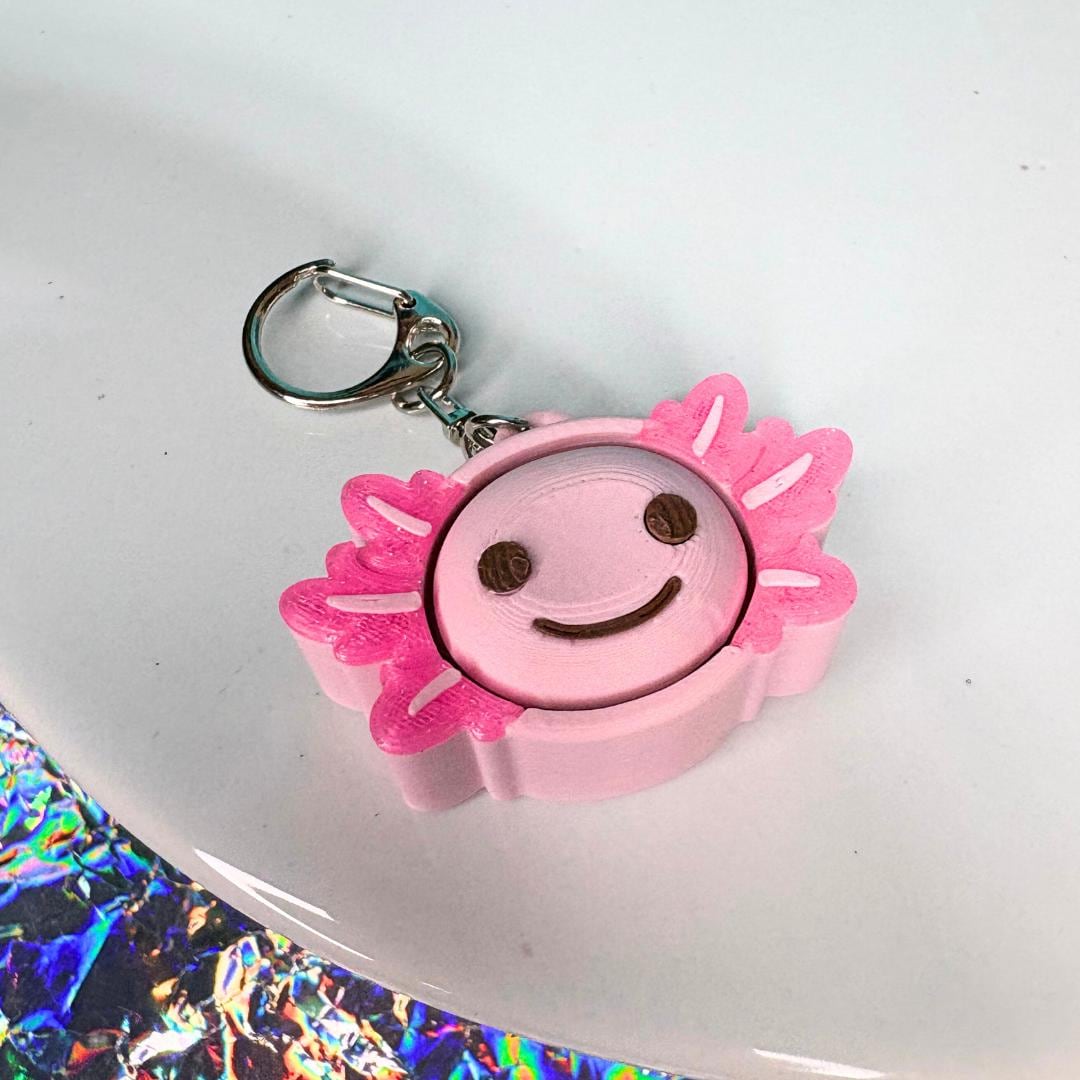 Axolotl Fidget Clicker Keychain