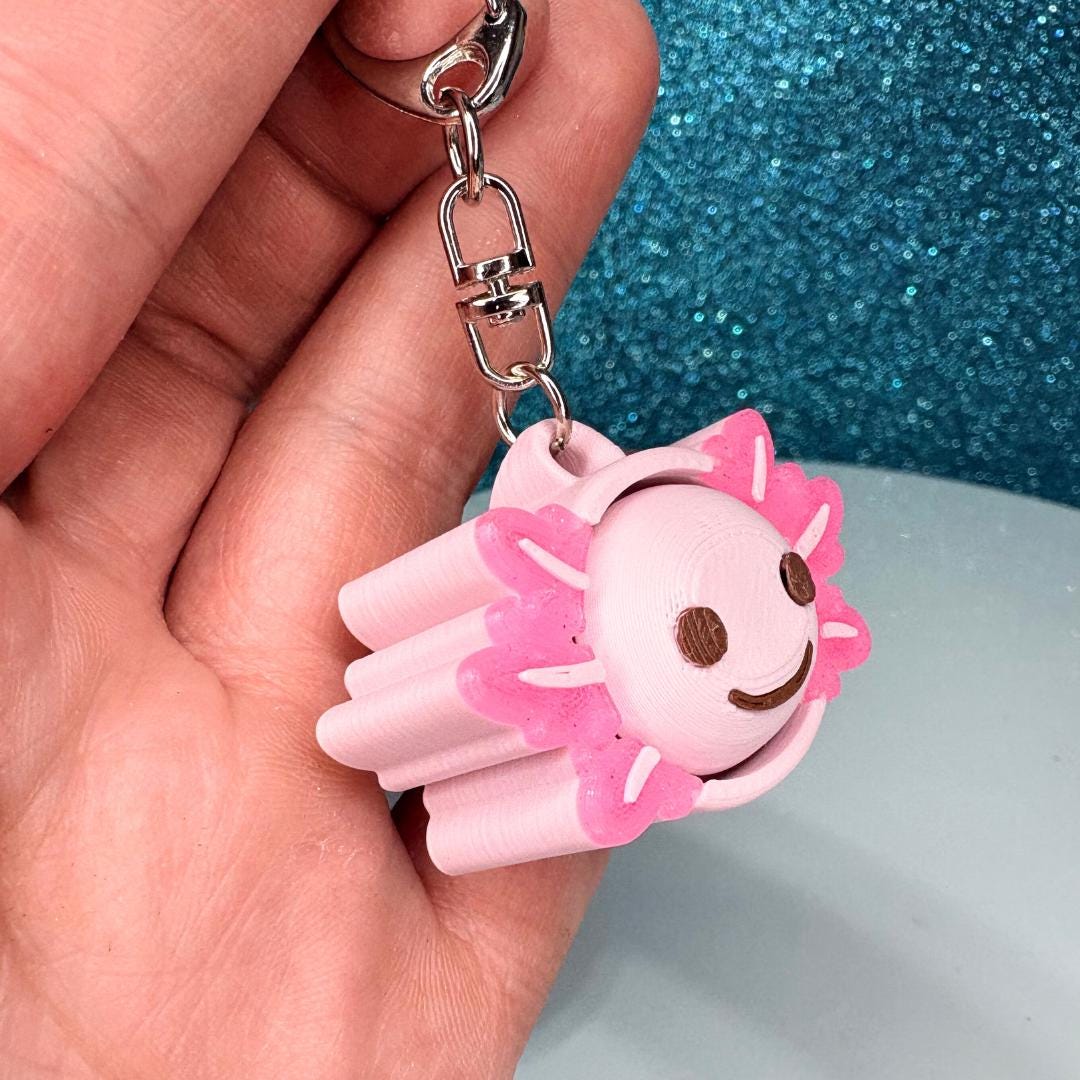 Axolotl Fidget Clicker Keychain