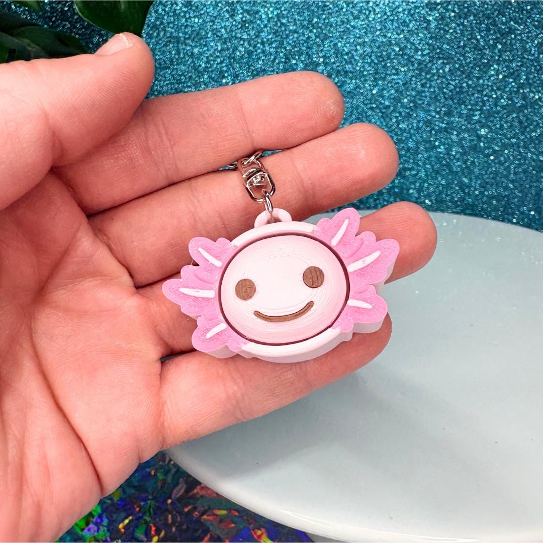 Axolotl Fidget Clicker Keychain