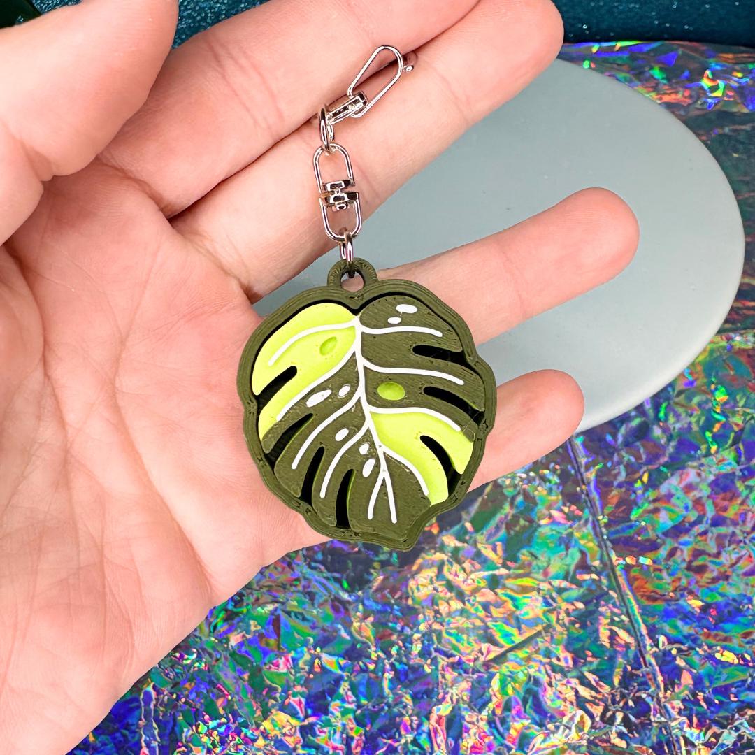 Monstera Clicker Keychain