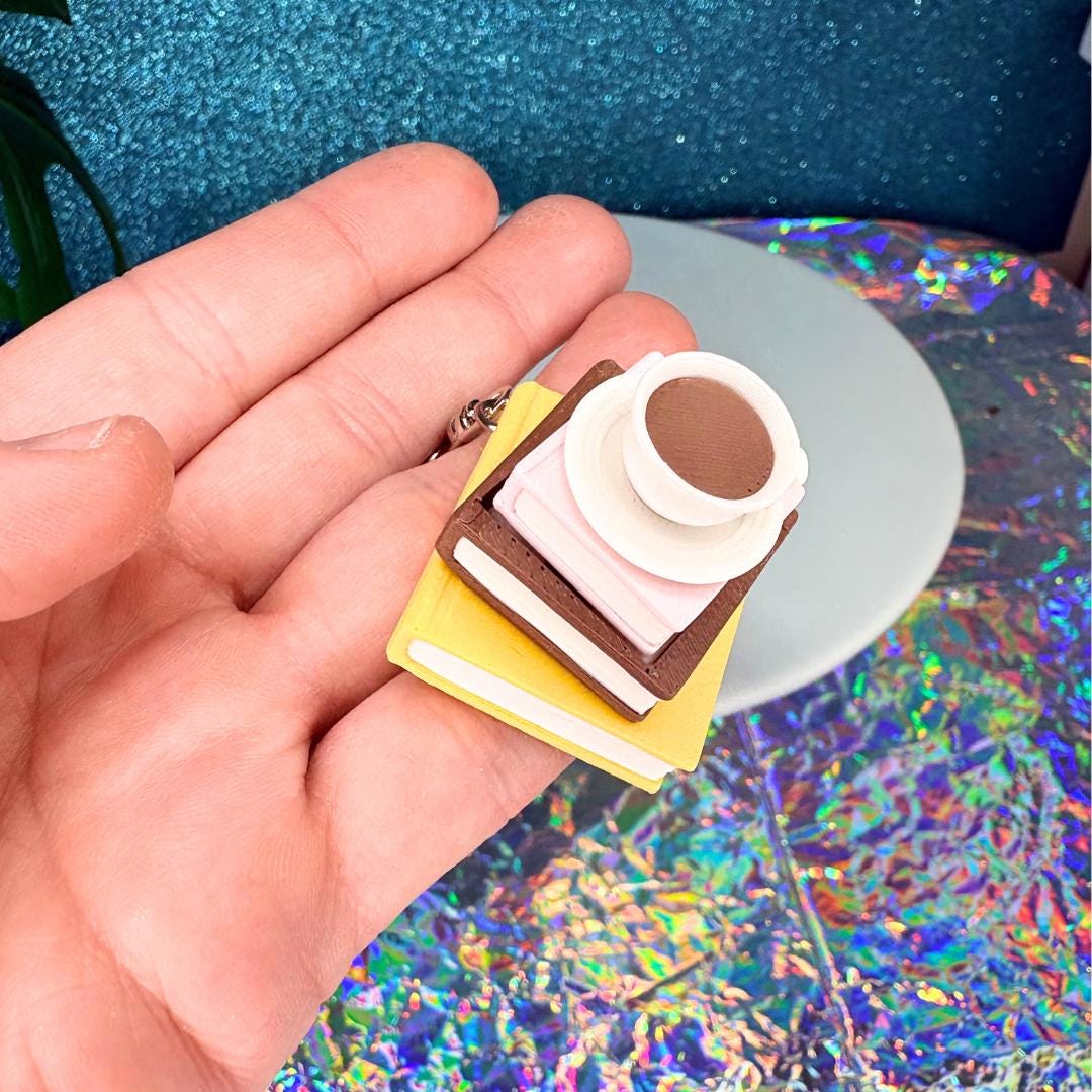 Book Stack Clicker Keychain