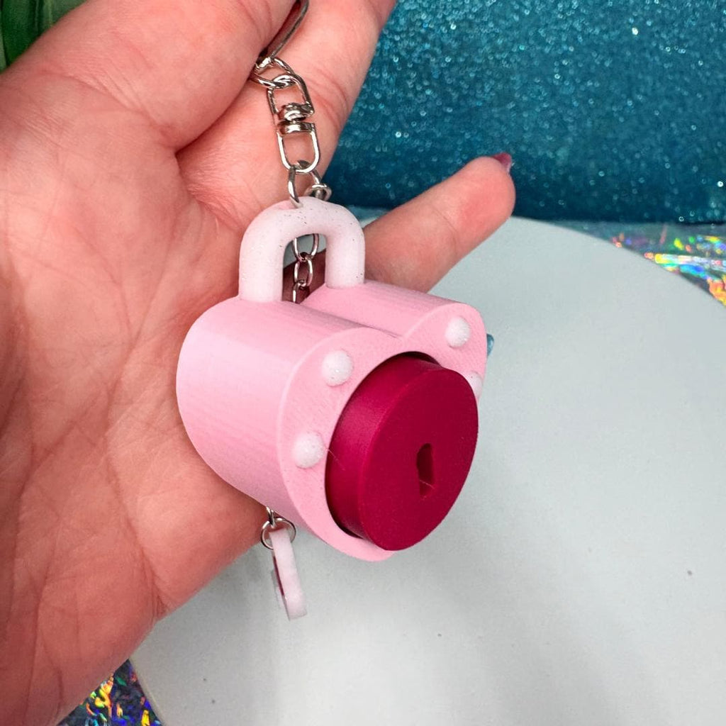 Lock and Key Clicker Keychain