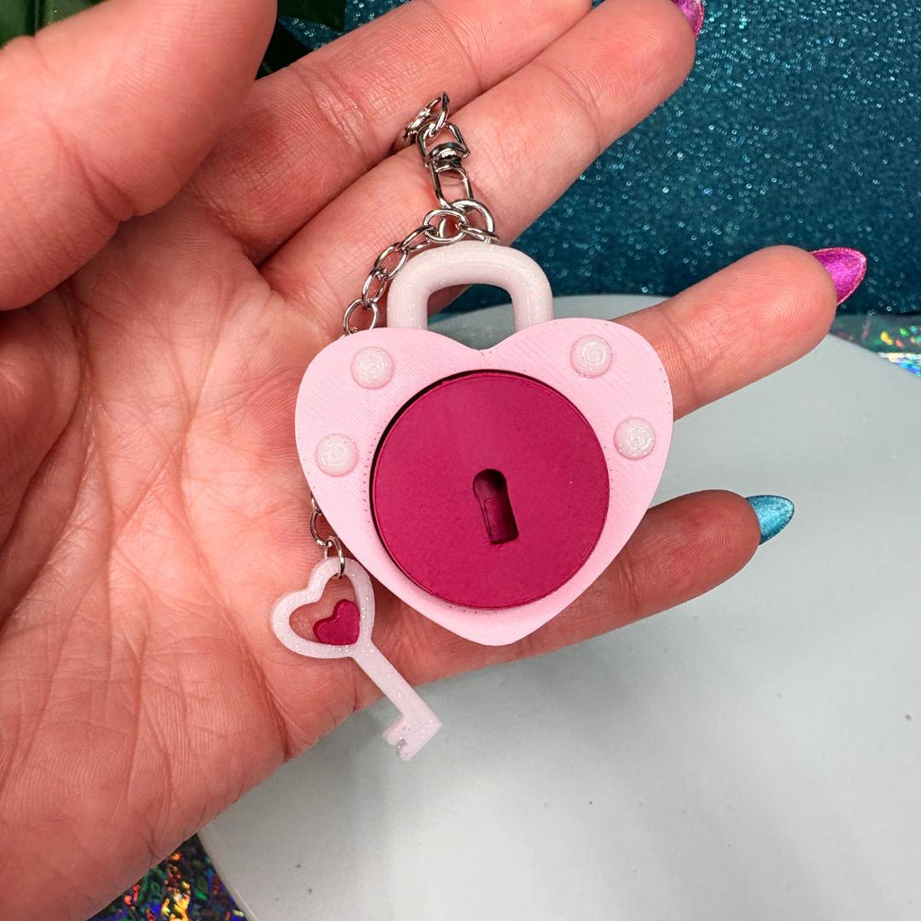 Lock and Key Clicker Keychain
