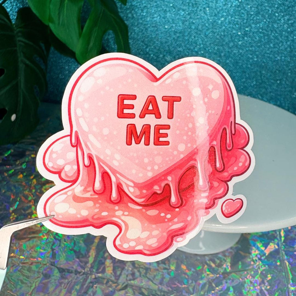 Eat Me Conversation Heart Vinyl Sticker