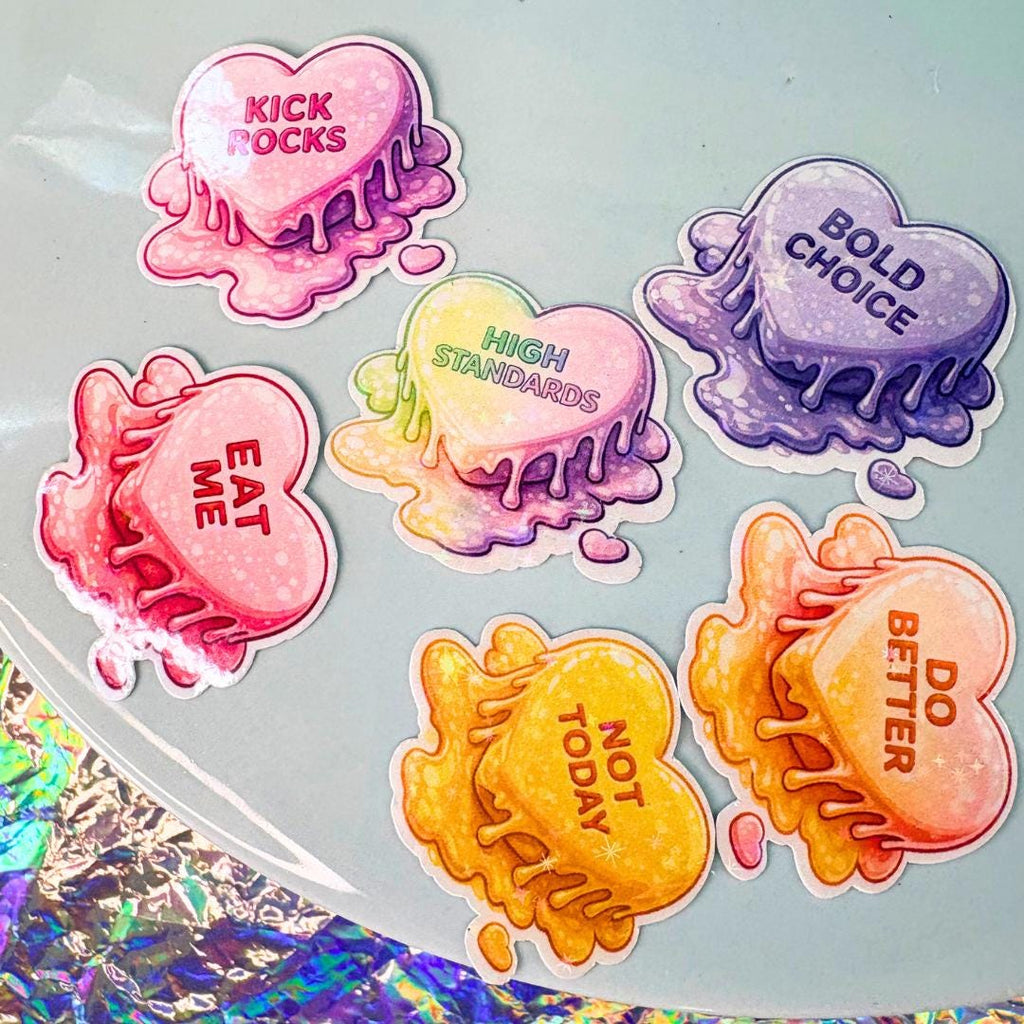 Sassy Conversation Heart Mini Vinyl Sticker Set