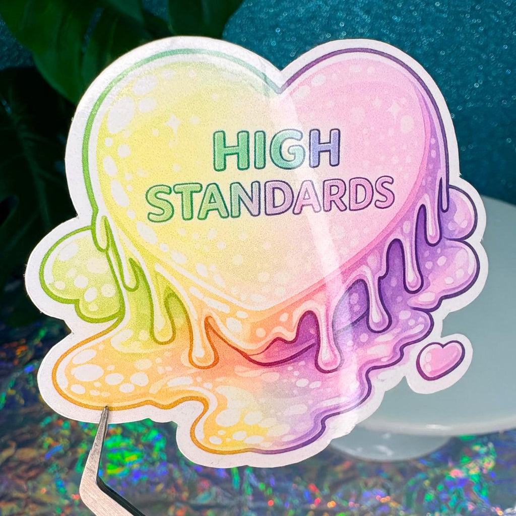 High Standards Conversation Heart Vinyl Sticker