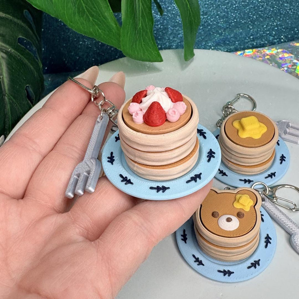 Pancake Stack Fidget Clicker Keychain