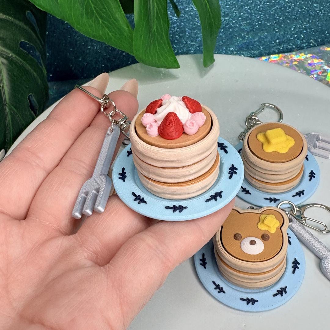 Pancake Stack Fidget Clicker Keychain