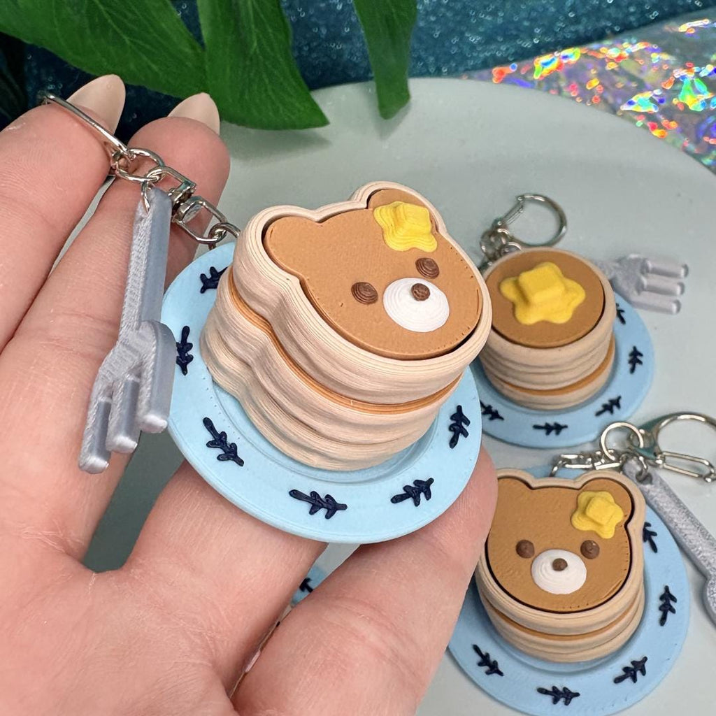Pancake Stack Fidget Clicker Keychain