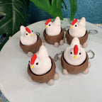 Laying Hen Fidget Clicker Keychain