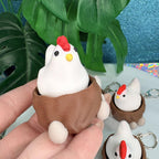 Laying Hen Fidget Clicker Keychain