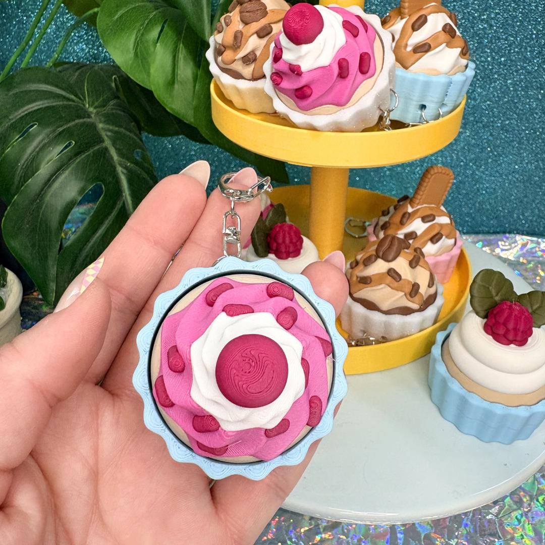 Sweet Cupcake Fidget Clicker Keychain