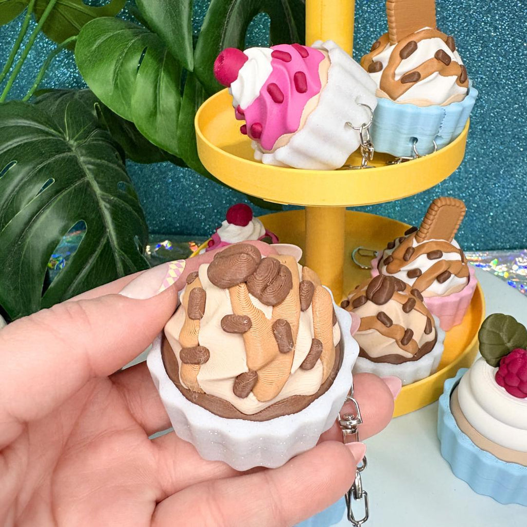 Sweet Cupcake Fidget Clicker Keychain