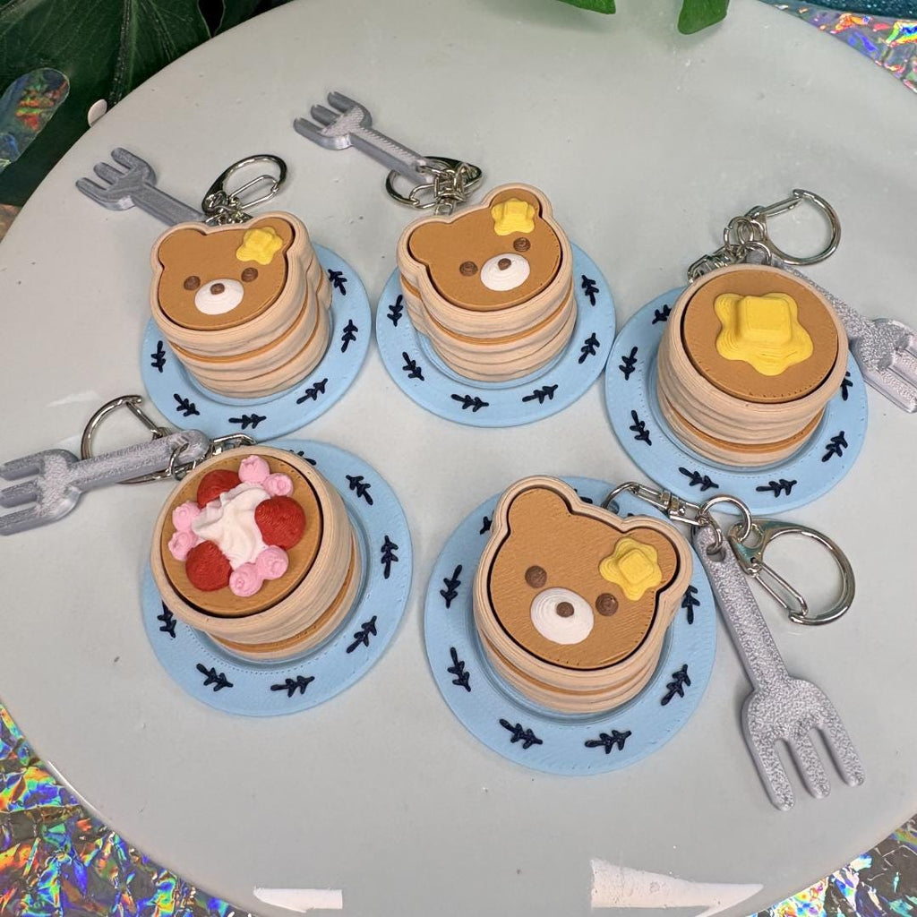Pancake Stack Fidget Clicker Keychain