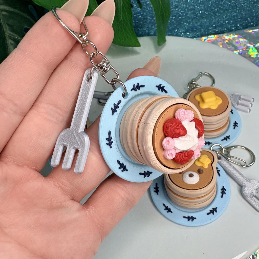 Pancake Stack Fidget Clicker Keychain