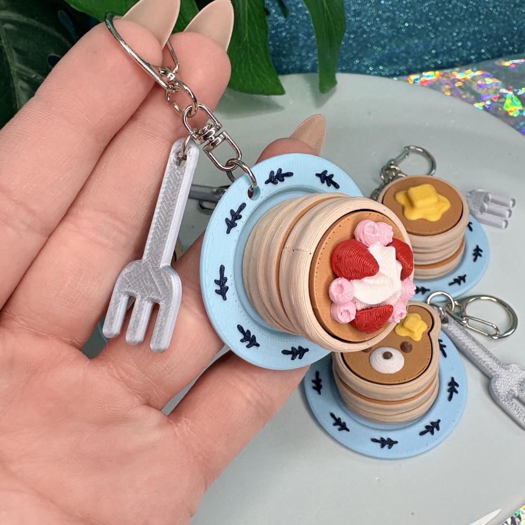 Pancake Stack Fidget Clicker Keychain