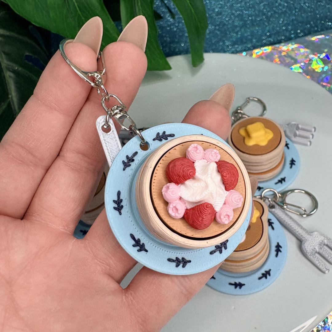 Pancake Stack Fidget Clicker Keychain