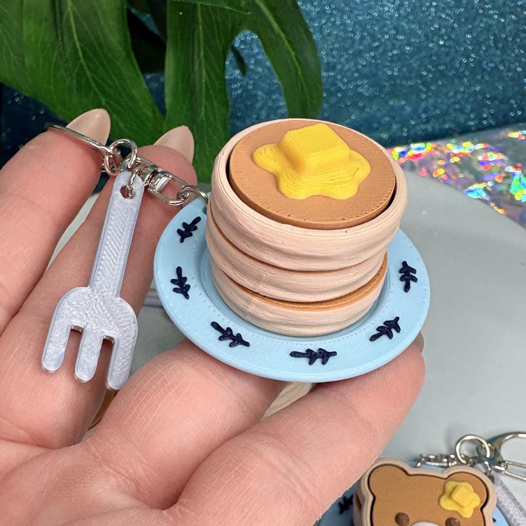 Pancake Stack Fidget Clicker Keychain
