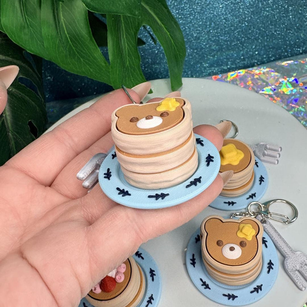 Pancake Stack Fidget Clicker Keychain