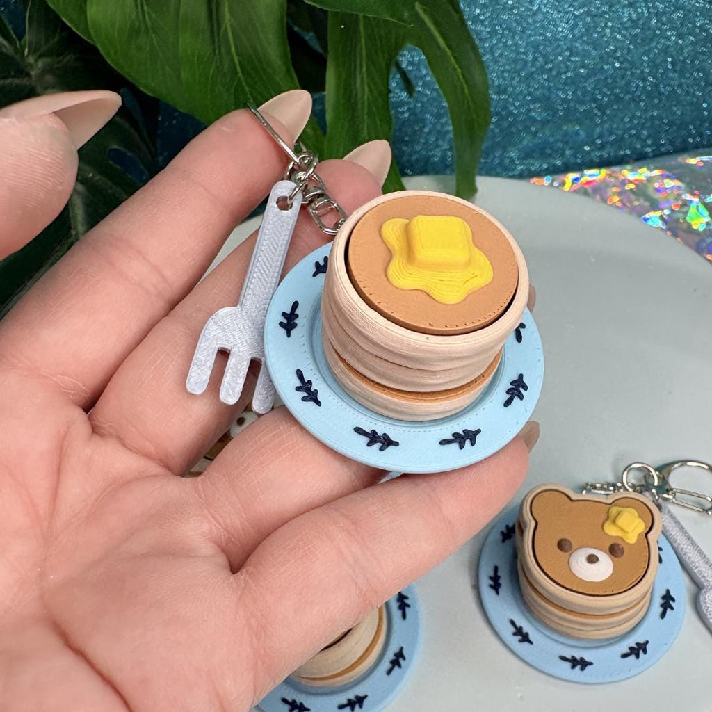 Pancake Stack Fidget Clicker Keychain
