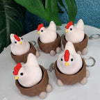Laying Hen Fidget Clicker Keychain