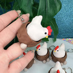 Laying Hen Fidget Clicker Keychain