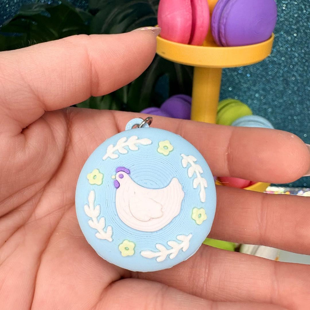 Spring Macaron Fidget Clicker Keychain
