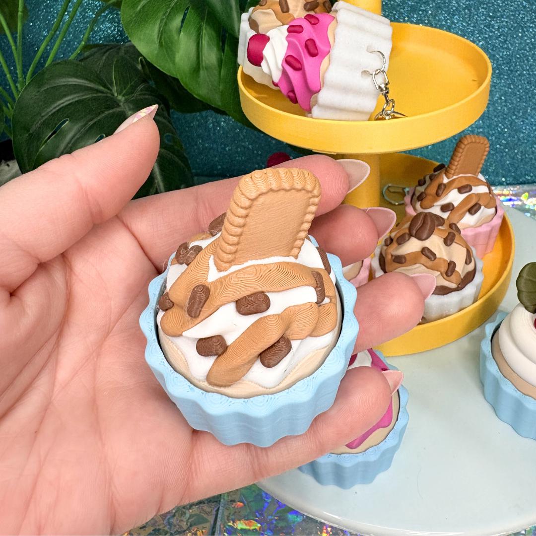 Sweet Cupcake Fidget Clicker Keychain