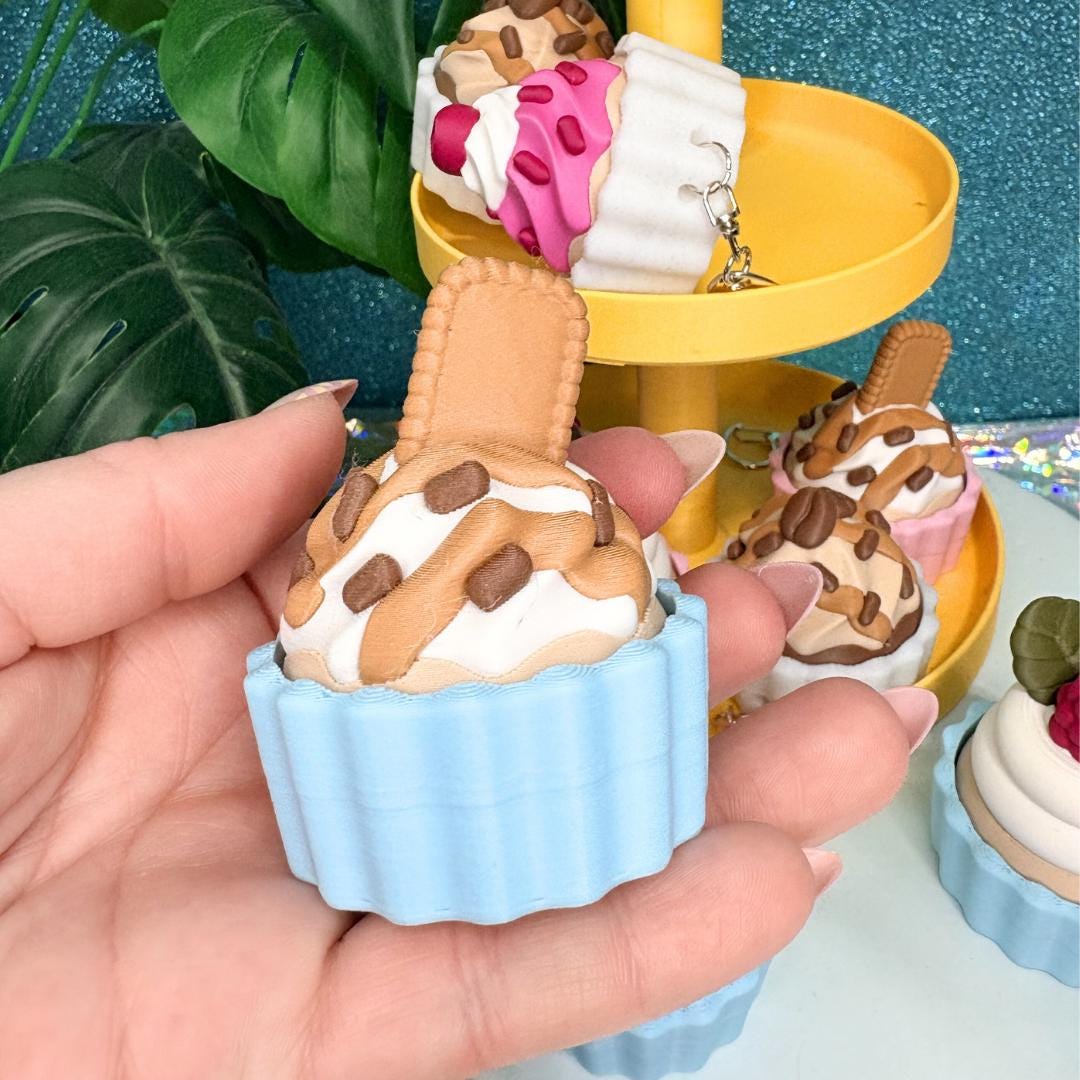 Sweet Cupcake Fidget Clicker Keychain