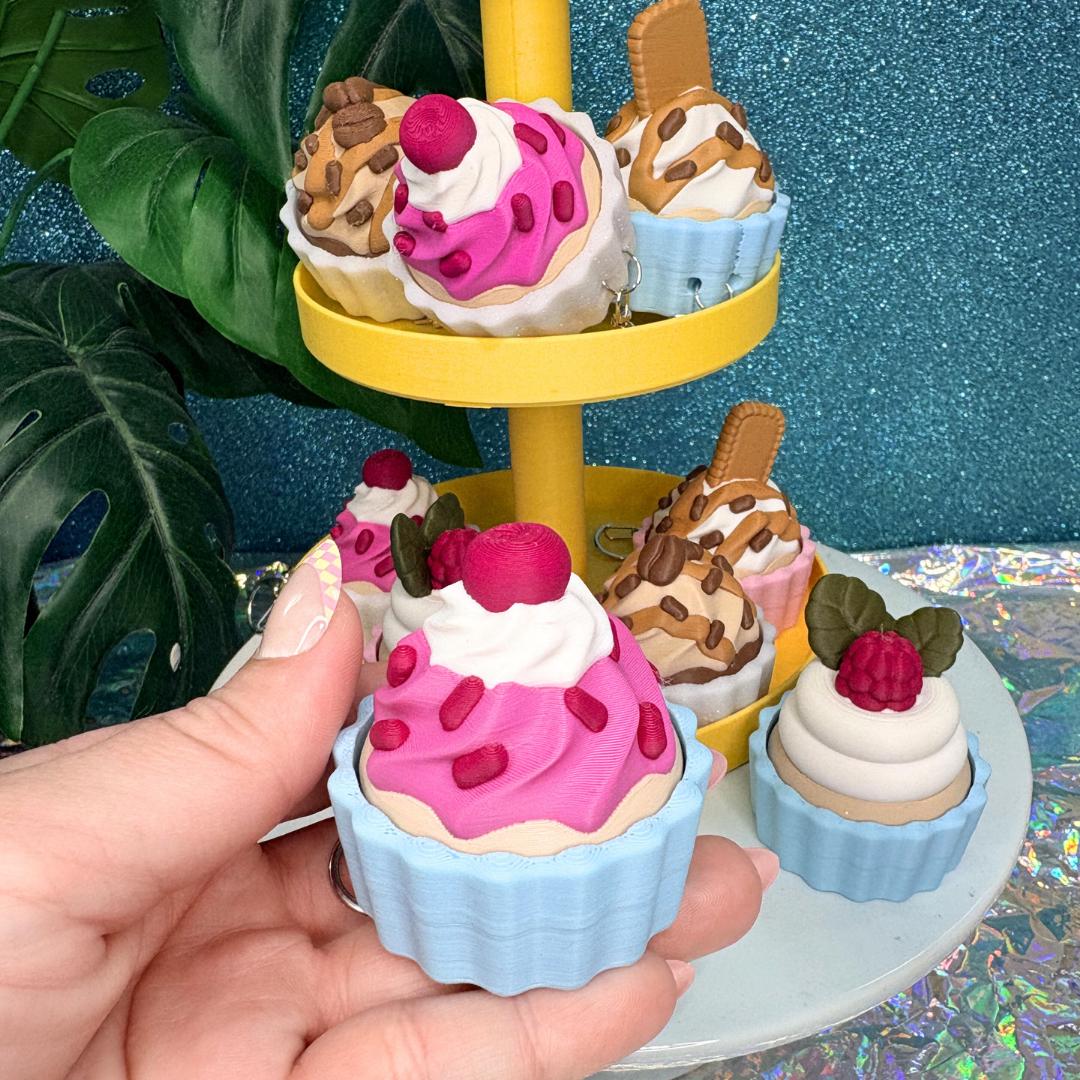Sweet Cupcake Fidget Clicker Keychain