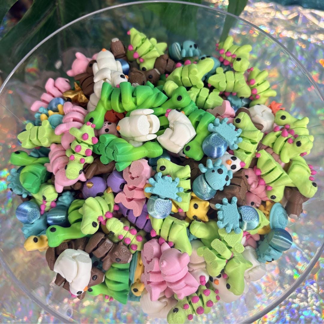Bulk Mini 3D Printed Flexi Animals