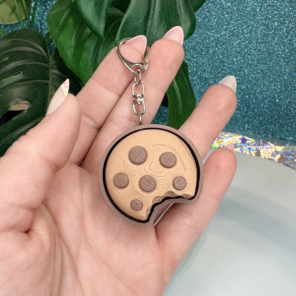 Chocolate Chip Cookie Fidget Clicker Keychain