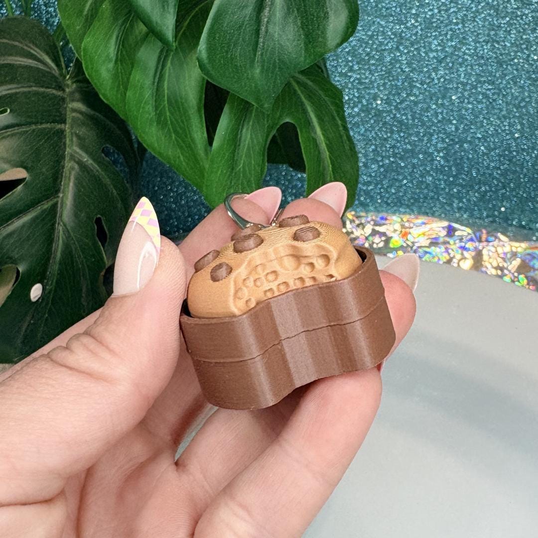 Chocolate Chip Cookie Fidget Clicker Keychain