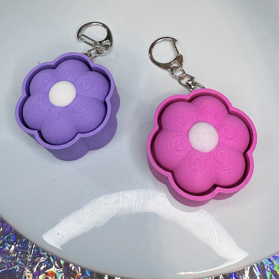 Flower Fidget Clicker Keychain