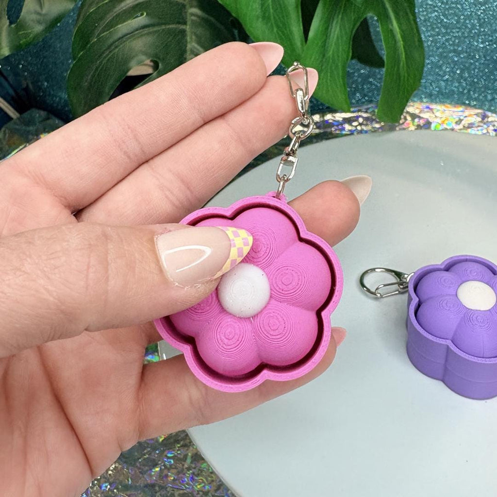 Flower Fidget Clicker Keychain