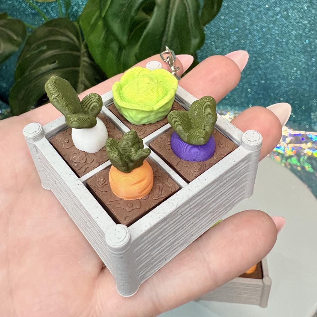 Veggie Garden Fidget Clicker Keychain