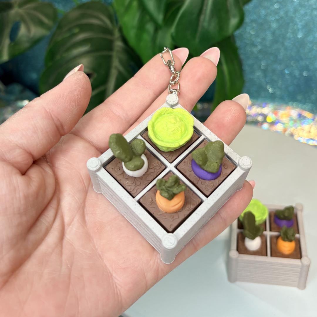 Veggie Garden Fidget Clicker Keychain