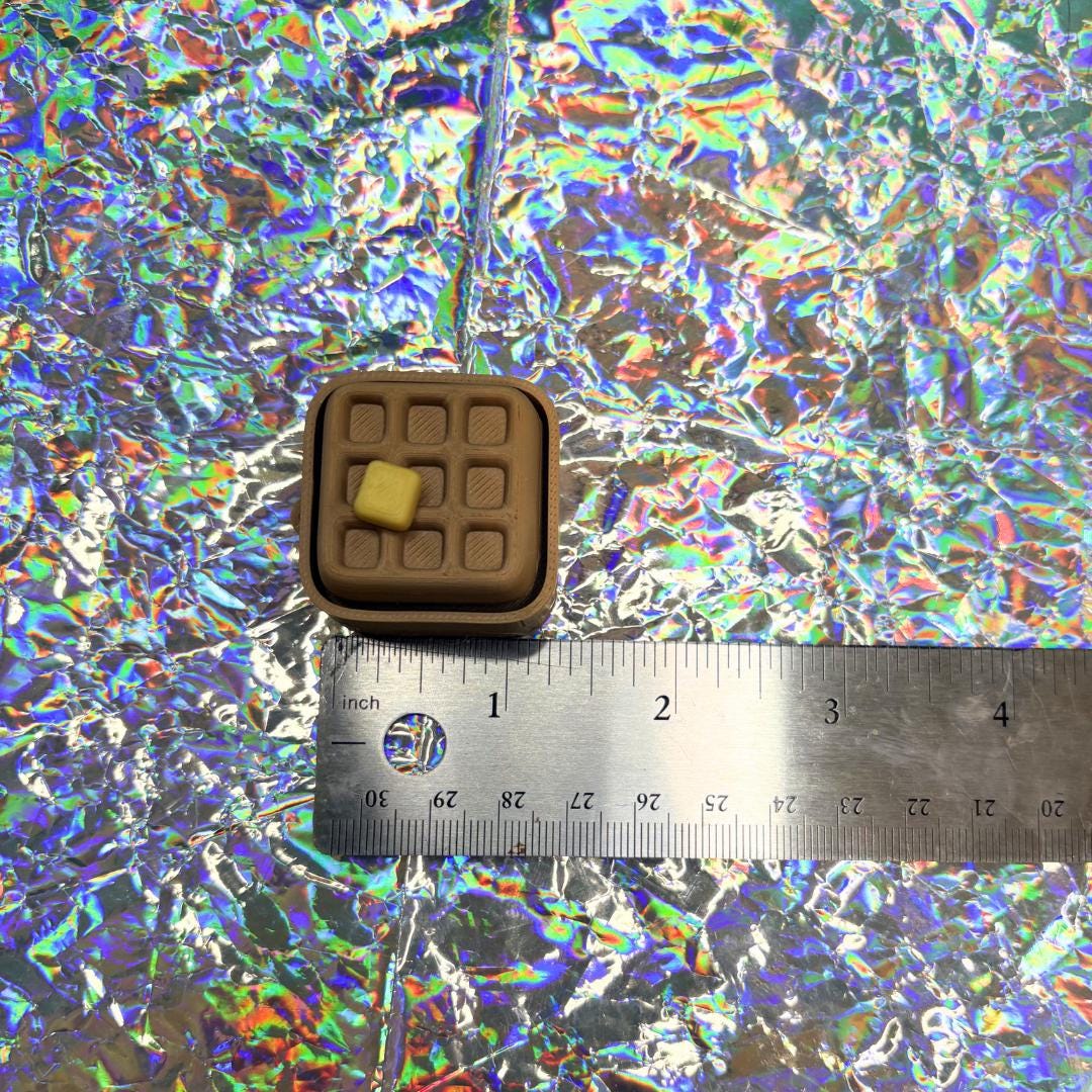 Waffle Fidget Clicker Keychain