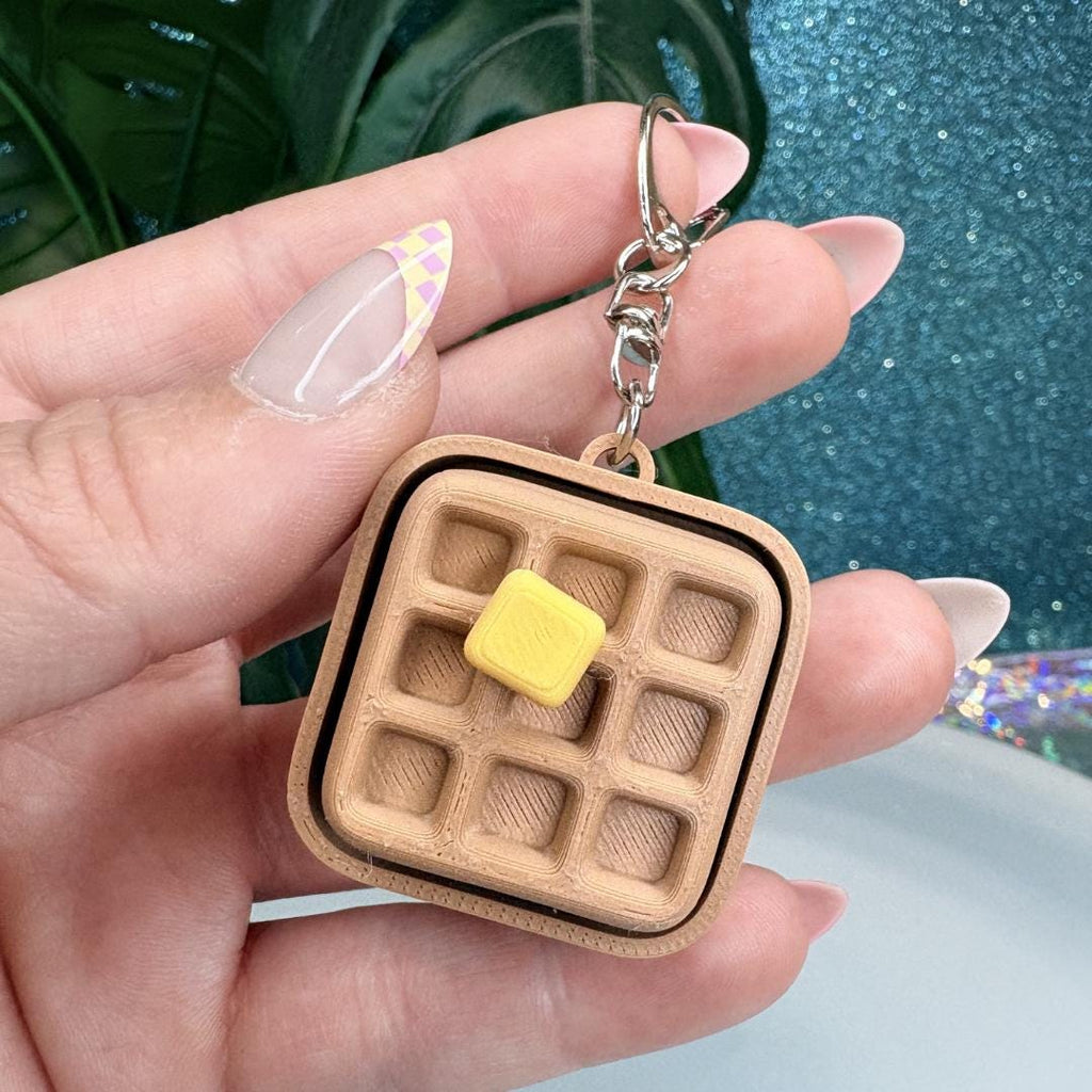Waffle Fidget Clicker Keychain