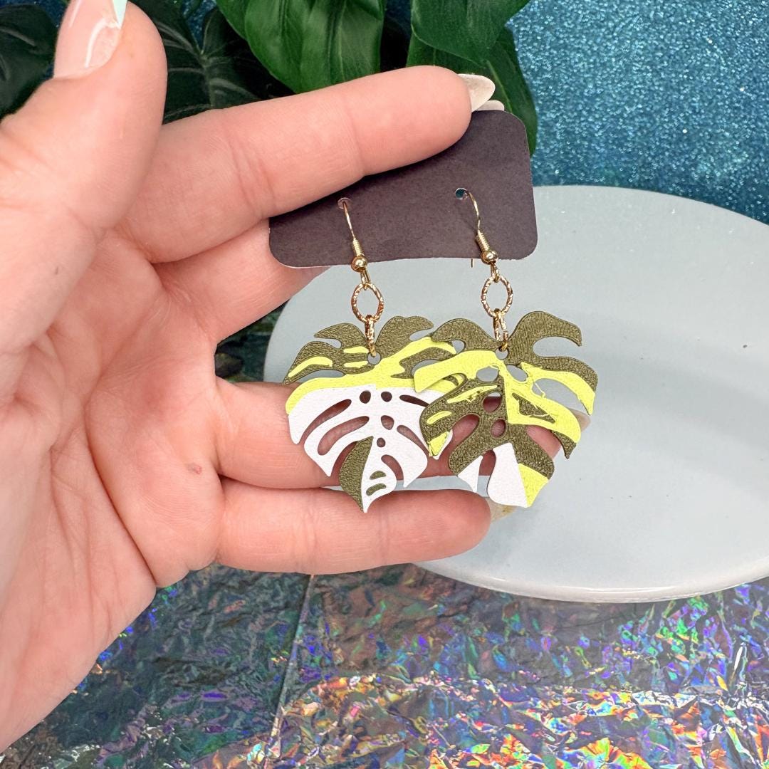 Monstera Dangle Earrings