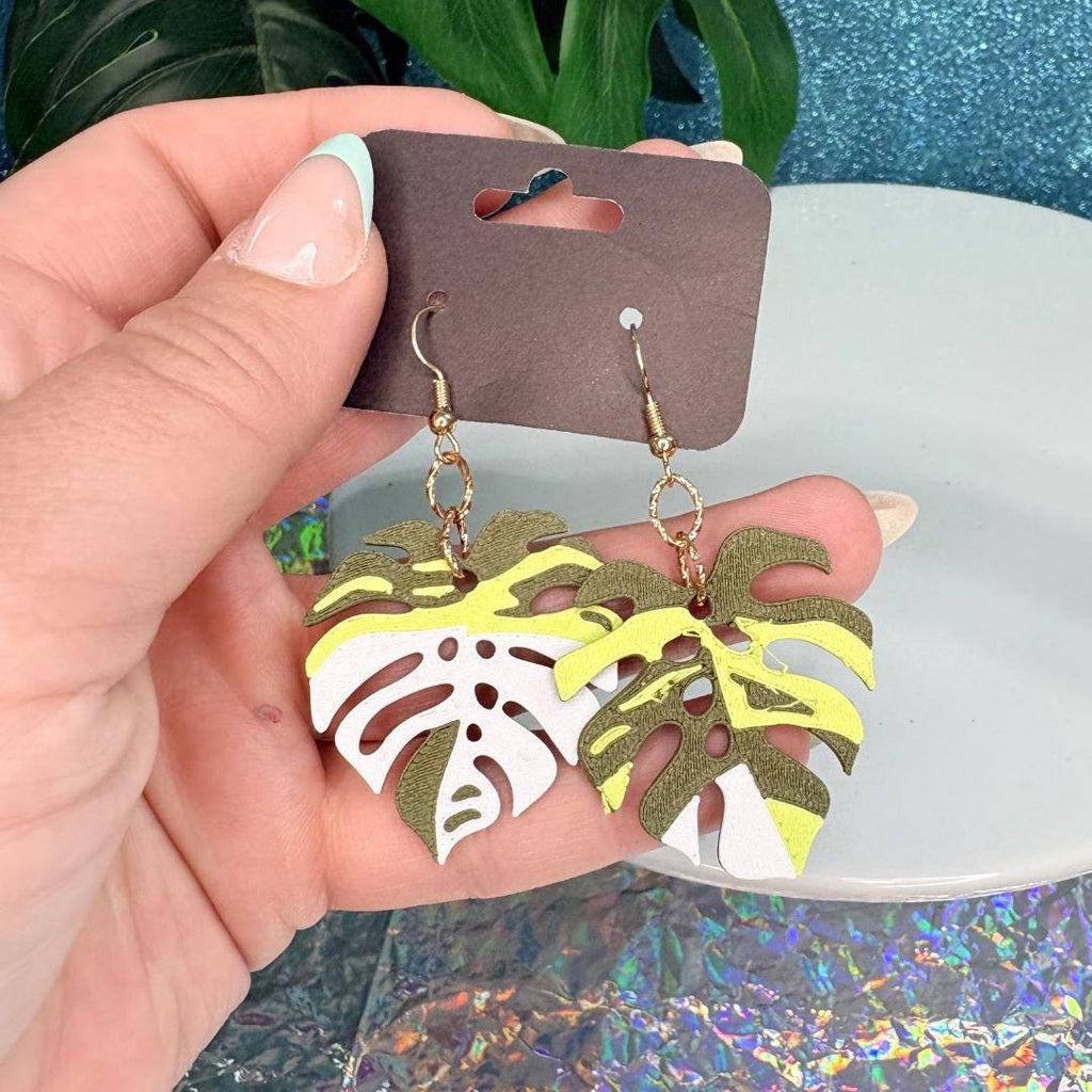 Monstera Dangle Earrings