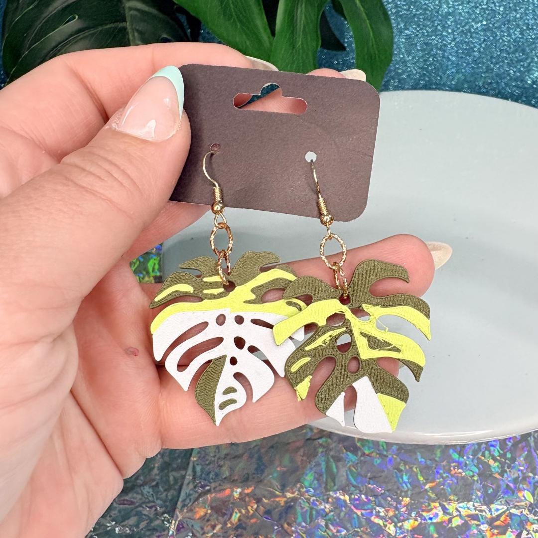 Monstera Dangle Earrings