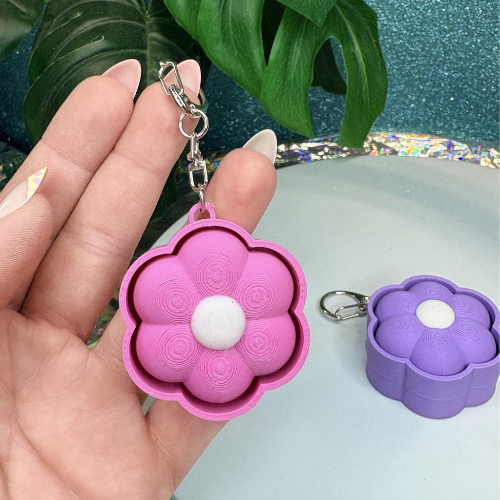 Flower Fidget Clicker Keychain