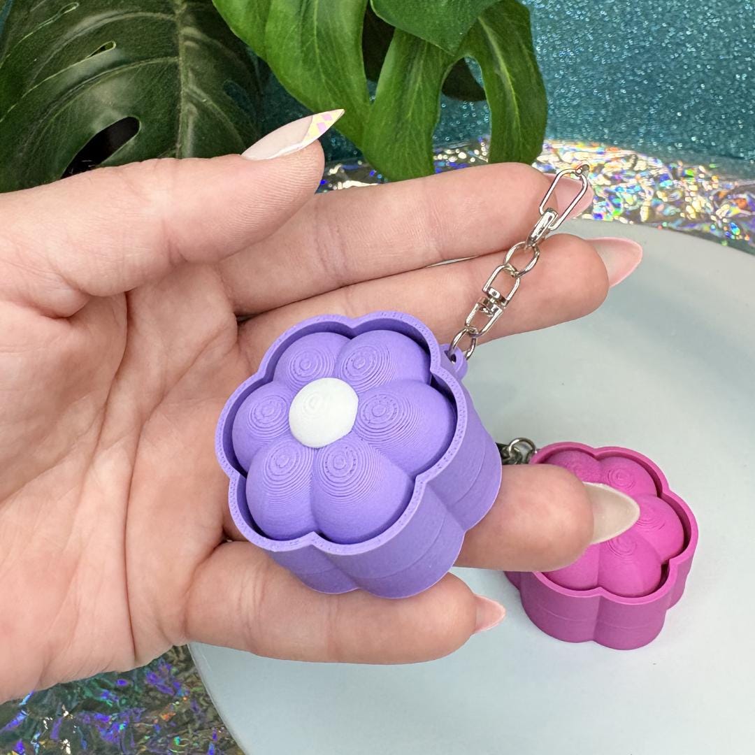 Flower Fidget Clicker Keychain