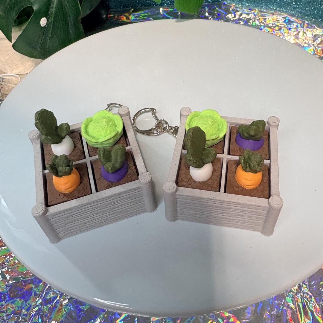 Veggie Garden Fidget Clicker Keychain
